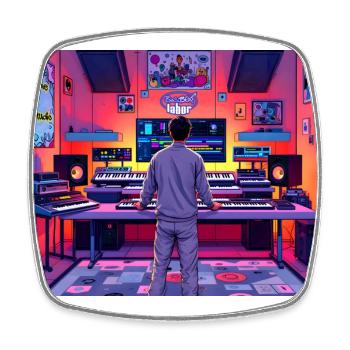 My Home is My Studio Nr.11 - Viereckiger Kühlschrankmagnet - Weiß - Vorne