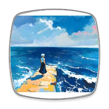 Mama am Strans 10 - Square fridge magnet - white - Front