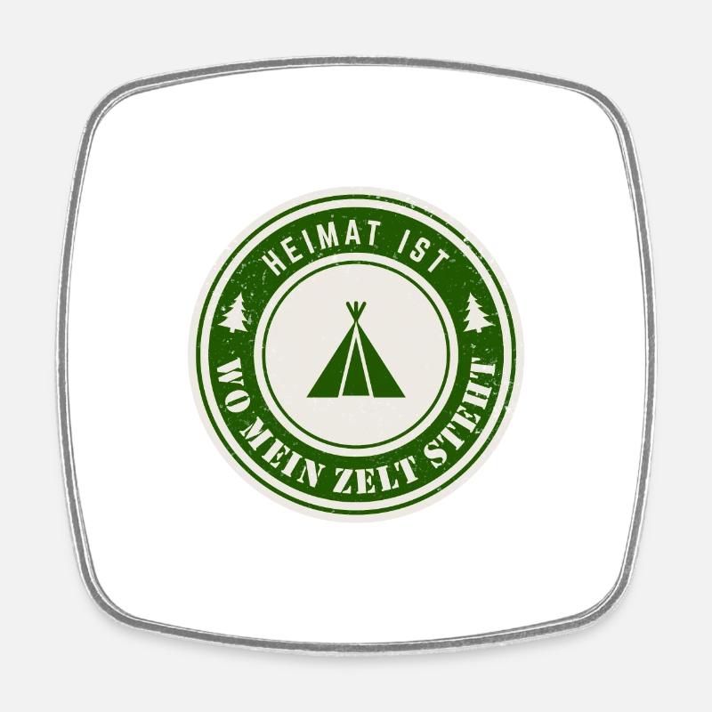 Home is where my tent is located - Square fridge magnet - white