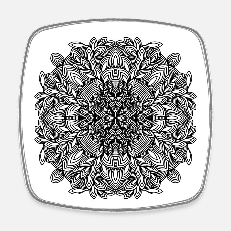 Mandala - Square fridge magnet - white