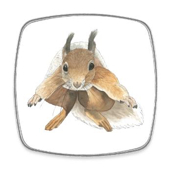 Eichhörnchen springen squirrel - Viereckiger Kühlschrankmagnet - Weiß - Vorne