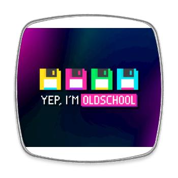 Yep, I Am Oldschool - Square fridge magnet - white - Front