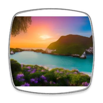 Love of Nature - Sunset - Square fridge magnet - white - Front