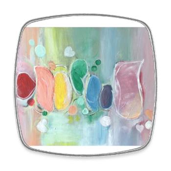 Chakren Liebe abstrakte Kunst - Viereckiger Kühlschrankmagnet - Weiß - Vorne