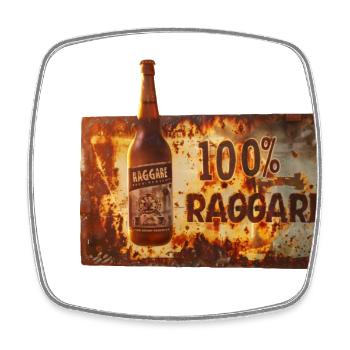 100% Raggare – Rustikales Bier-Feeling - Viereckiger Kühlschrankmagnet - Weiß - Vorne