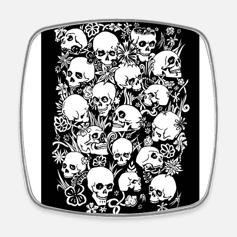 skulls - Square fridge magnet - white