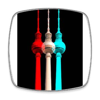 Berlin TV Tower - Square fridge magnet - white - Front