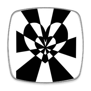 Heart's ray - Square fridge magnet - white - Front
