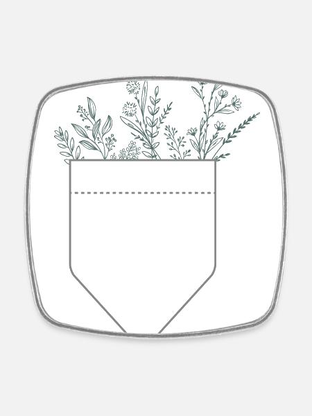 Plantes de poche - Magnet carré - blanc