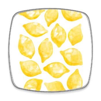 Lemon Watercolor - Square fridge magnet - white - Front