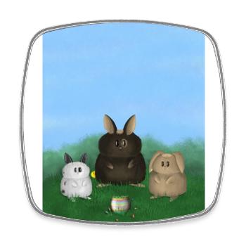 Les lapins de Pâques - Magnet carré - blanc - Devant