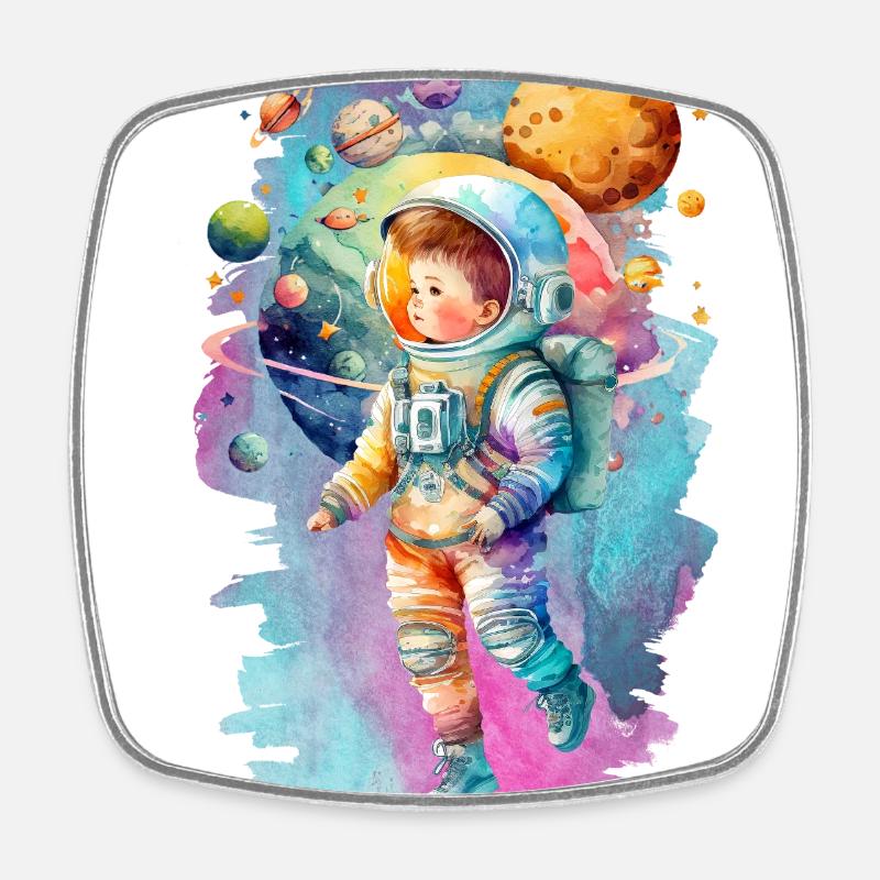 Astrokid - Square fridge magnet - white
