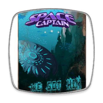 Retro style Magazine Cover SpaceCaptain Issue 2 - Square fridge magnet - white - Front