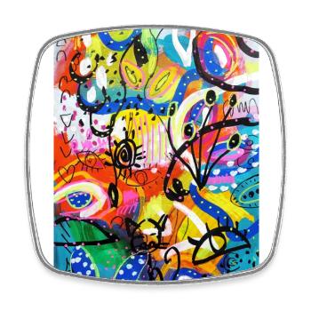 Abstract Chaos #8 original painting Design - Viereckiger Kühlschrankmagnet - Weiß - Vorne