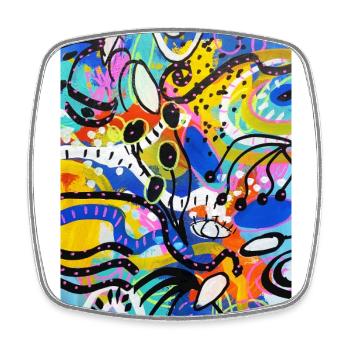 Abstract Chaos #10 original painting Design - Viereckiger Kühlschrankmagnet - Weiß - Vorne