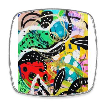 Abstract Chaos #16 original painting Design - Viereckiger Kühlschrankmagnet - Weiß - Vorne