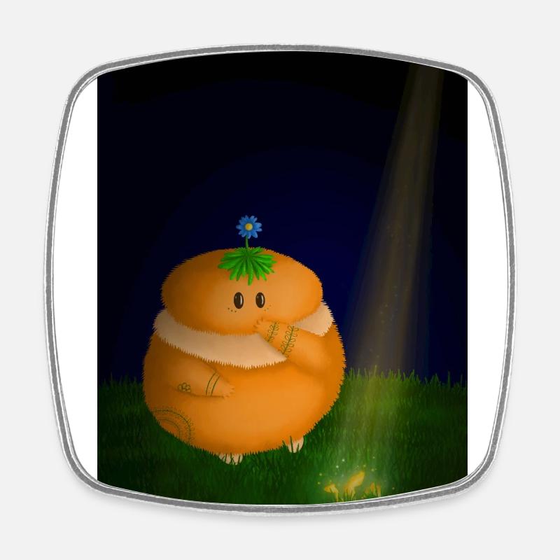 Orange - Square fridge magnet - white