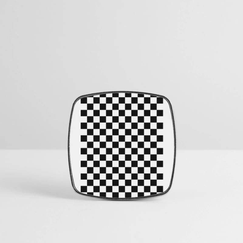 Checkered Pattern Black White Checkered Box Square fridge magnet