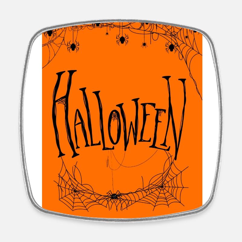 Halloween Bag Design Orange - Square fridge magnet - white
