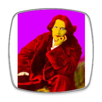 Wilde Pop Art - Square fridge magnet - white - Front
