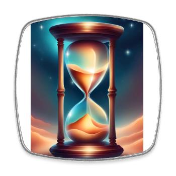 An hourglass on a desert sand - Square fridge magnet - white - Front