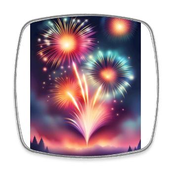 Sparkling and colorful firework celebration - Square fridge magnet - white - Front
