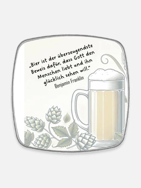 Zitat Benjamin Franklin - Viereckiger Kühlschrankmagnet - Weiß