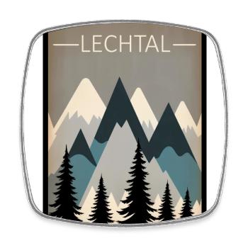 Vallée de Lech - Magnet carré - blanc - Devant