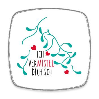 Mistelzweig Liebe für Paare - Viereckiger Kühlschrankmagnet - Weiß - Vorne