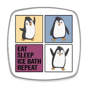 eisbader icebath winterbader eat sleep ice bath - Square fridge magnet - white - Front