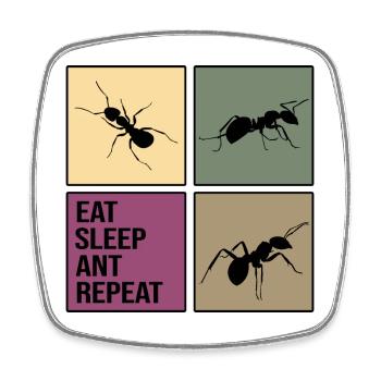 ameise repeat antityp retro ant ants ameisen anti - Viereckiger Kühlschrankmagnet - Weiß - Vorne