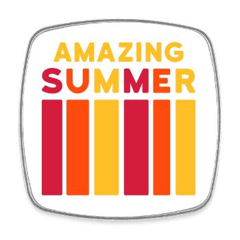 Amazing Summer (Balken) - Viereckiger Kühlschrankmagnet - Weiß - Vorne