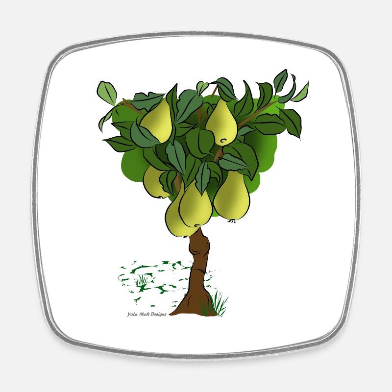 Pear Tree - Square fridge magnet - white