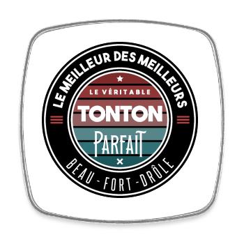 Le véritable tonton parfait - Magnet carré - blanc - Devant