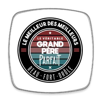 Le véritable grand père parfait - Magnet carré - blanc - Devant