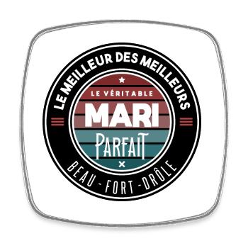 Le véritable mari parfait - Magnet carré - blanc - Devant