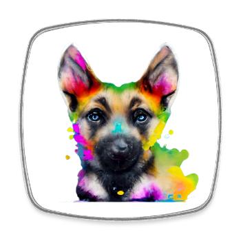 Shepherd dog in Bunt - Square fridge magnet - white - Front