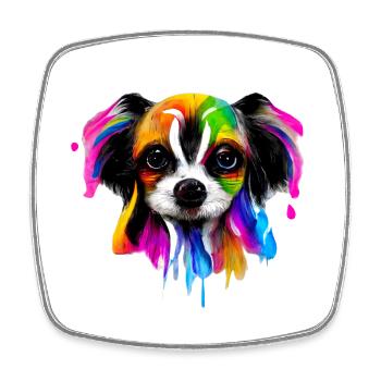 Papillon en couleur - Magnet carré - blanc - Devant