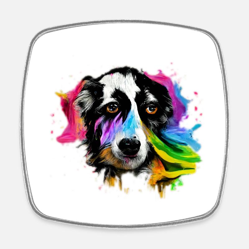 Australian Shepherd Design - colorful - Square fridge magnet - white