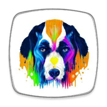 Bernese Mountain Dog Design in Color - Square fridge magnet - white - Front