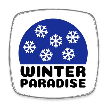 Winter paradise (Himmelsgewölbe, Schneeflocken) - Viereckiger Kühlschrankmagnet - Weiß - Vorne