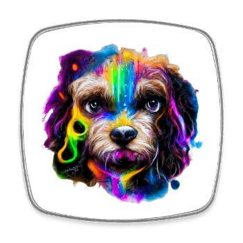 Cavapoo design in color - Square fridge magnet - white - Front