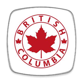 British Columbia - Square fridge magnet - white - Front