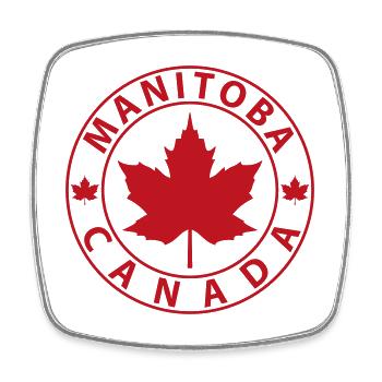 Manitoba - Viereckiger Kühlschrankmagnet - Weiß - Vorne
