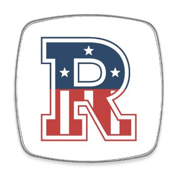 Letter R USA - Square fridge magnet - white - Front