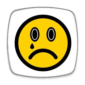 Weinendes Emoticon - Bildsymbol - Strichgesicht - Viereckiger Kühlschrankmagnet - Weiß - Vorne