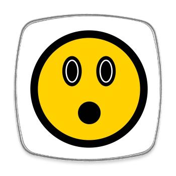 Verdutztes Emoticon - Bildsymbol - Strichgesicht - Viereckiger Kühlschrankmagnet - Weiß - Vorne