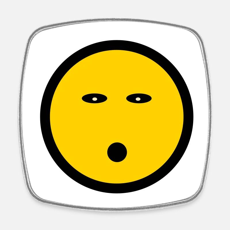 Energyless Emoticon - Image Symbol - Line Face - Square fridge magnet - white