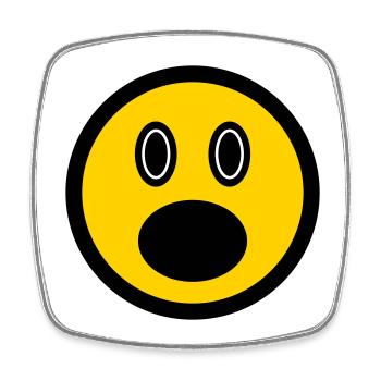 Verblüfftes Emoticon - Bildsymbol - Strichgesicht - Viereckiger Kühlschrankmagnet - Weiß - Vorne
