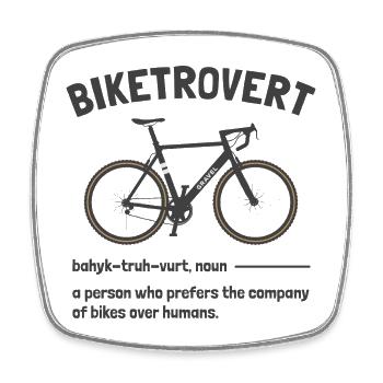 Biketrovert Lustige Phrasen Fahrrad Gravel Radfahren - Viereckiger Kühlschrankmagnet - Weiß - Vorne